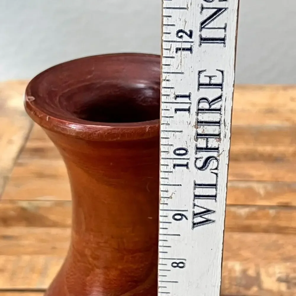 Mid Century Modern Hand Turned Wooden Vase 10.5